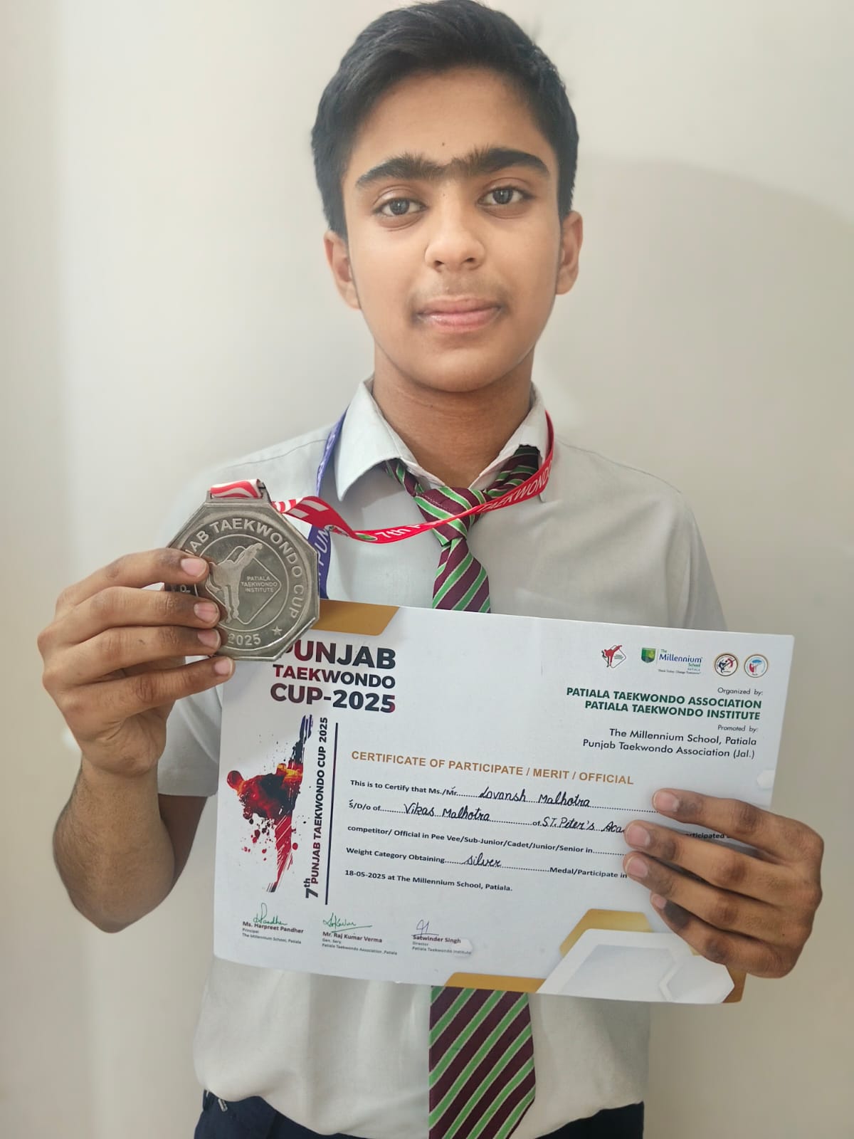 Lovansh Malhotra of St. Peter's Academy won the silver medal.